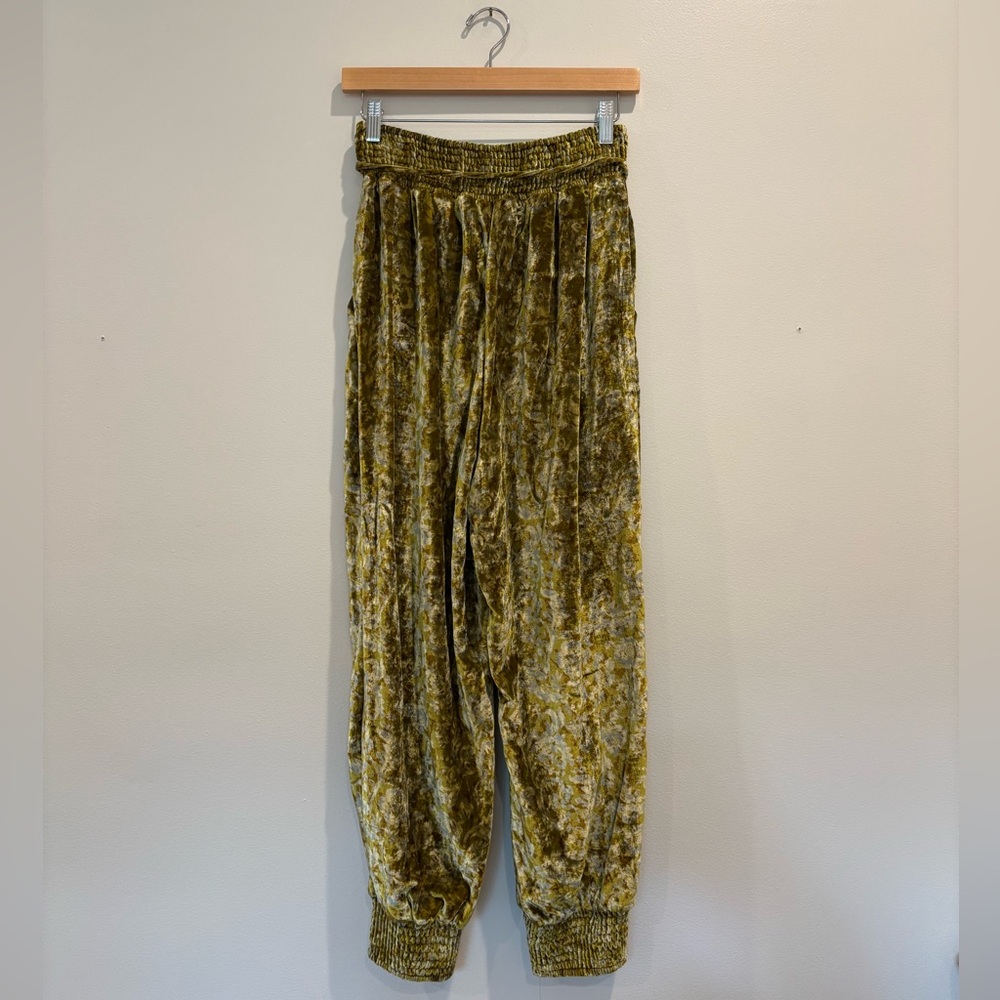 Anthropologie Gloria Velvet Joggers